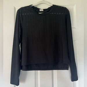 Zyia 🌙‎ BLACK Chillcicle long crop long sleeve T-RC